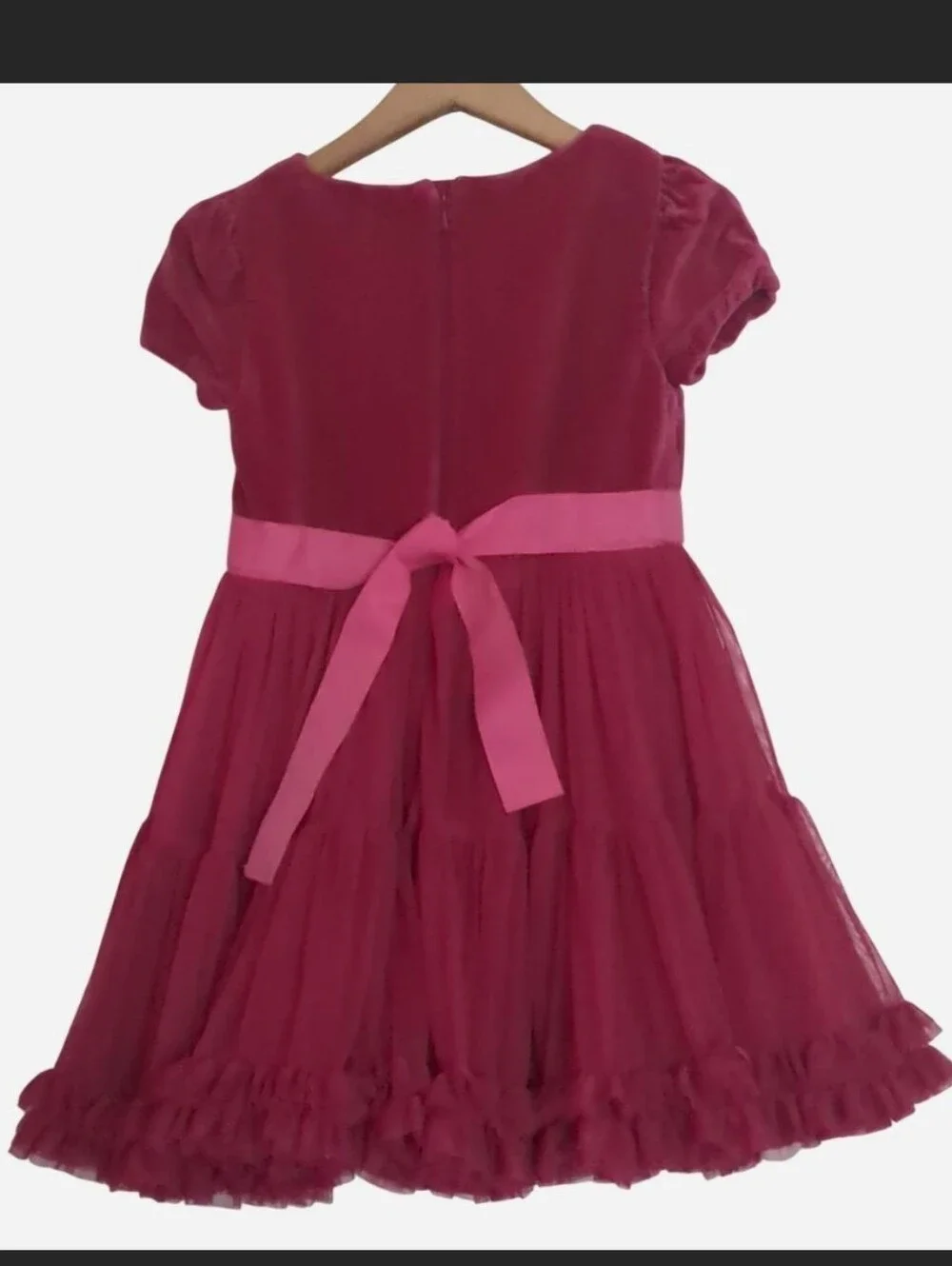 VINTAGE MINI BODEN CHERRY JAM VELVET TULLE PARTY DRESS 5-6 yr